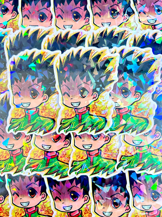 Gon Freecss Sticker 3" Shattered Holographic