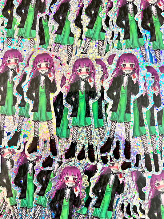 Punk Kikuri Sticker 3" Holographic Glitter