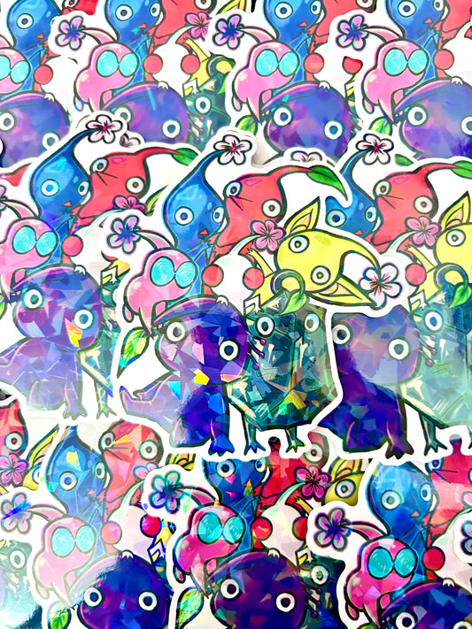 Pikmin Sticker 4" Shattered Holographic